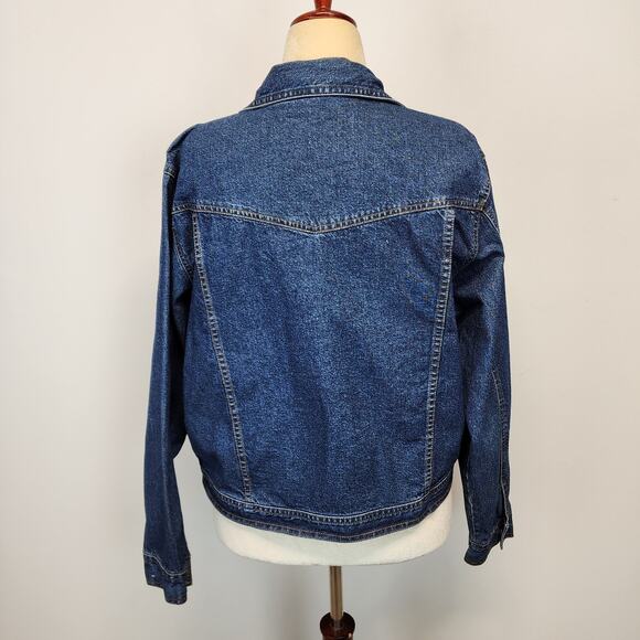 Vintage Bill Blass Relaxed Fit Jean Denim Jacket Size L Medium Wash 100% Cotton - Picture 5 of 13